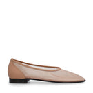 House of Atana tan Nappa mesh ballerina flats with a sleek, breathable design and soft sole, perfect for casual and stylish wear.