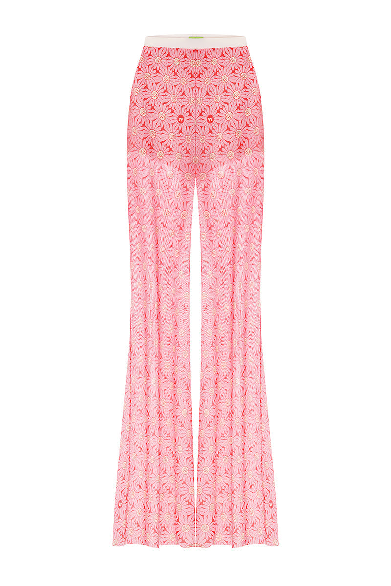 PINK PRINT MESH PANTS - CULT MIA