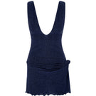 Dark blue Mia dress by Suncillo, a stylish mini dress with a fitted silhouette and elegant design, shown in this image.