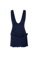 Dark blue Mia dress by Suncillo, a stylish mini dress with a fitted silhouette and elegant design, shown in this image.