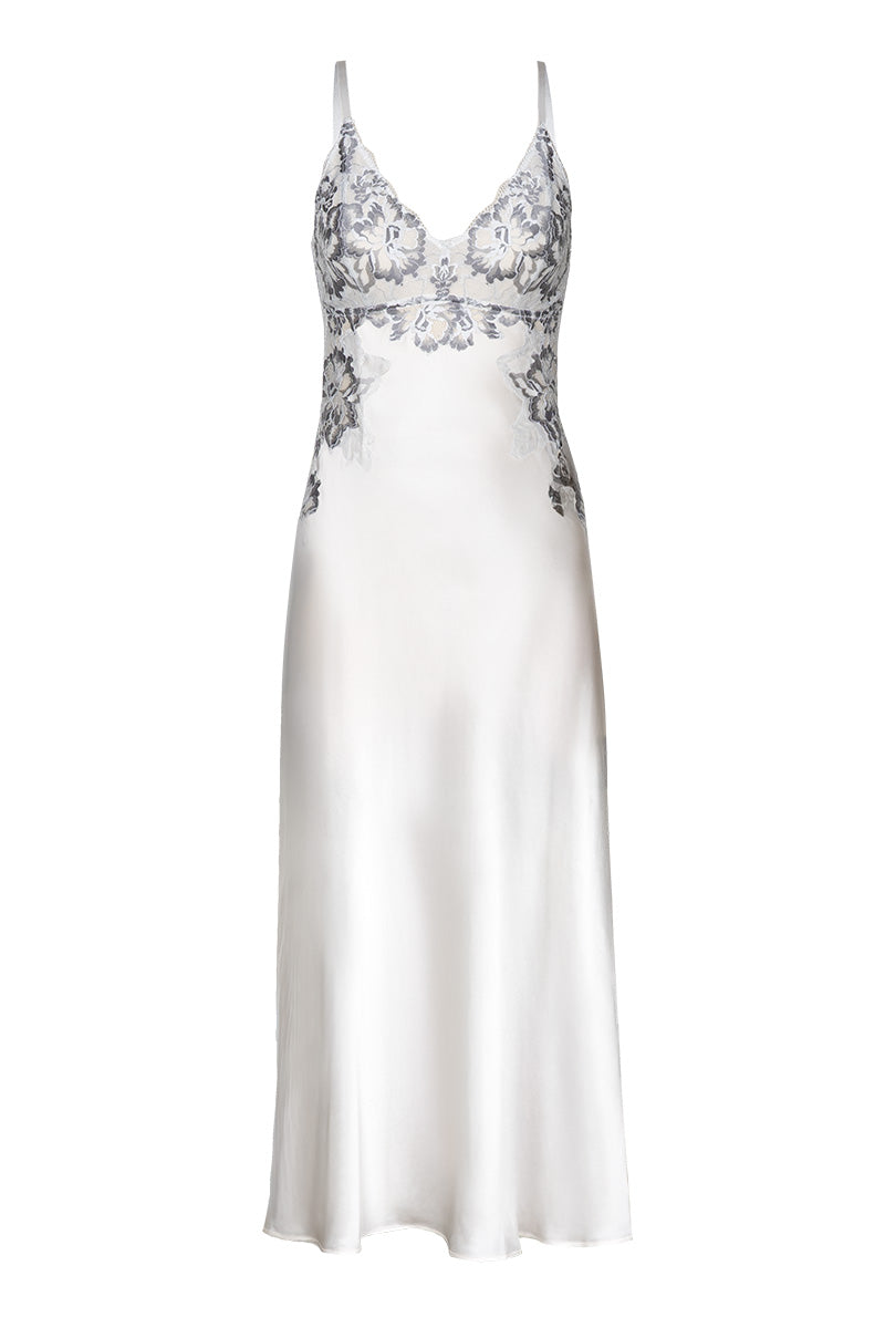 MIMI BRIDAL LONG SILK GOWN IN IVORY