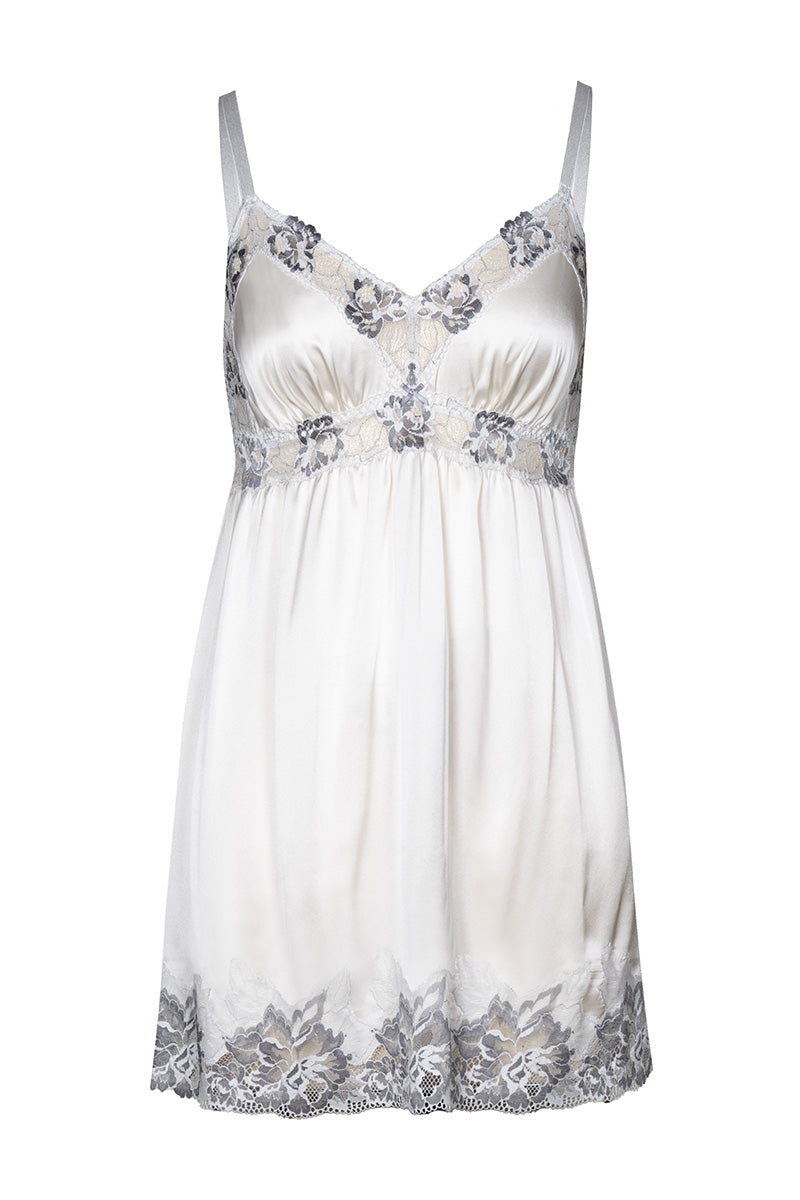 MIMI BRIDAL BABYDOLL SILK CHEMISE IN IVORY