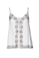Ivory silk bridal camisole set by NK IMODE featuring delicate lace accents and smooth, luxurious fabric for elegant wedding lingerie.