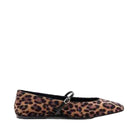 A pair of AERA Mina velvet leopard flats featuring pointed toes and animal print velvet material.