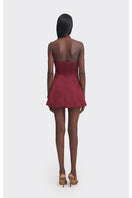 Burgundy mini bow dress by Stolen Stores, featuring a stylish fit and bow detail, perfect for chic daytime or evening wear.