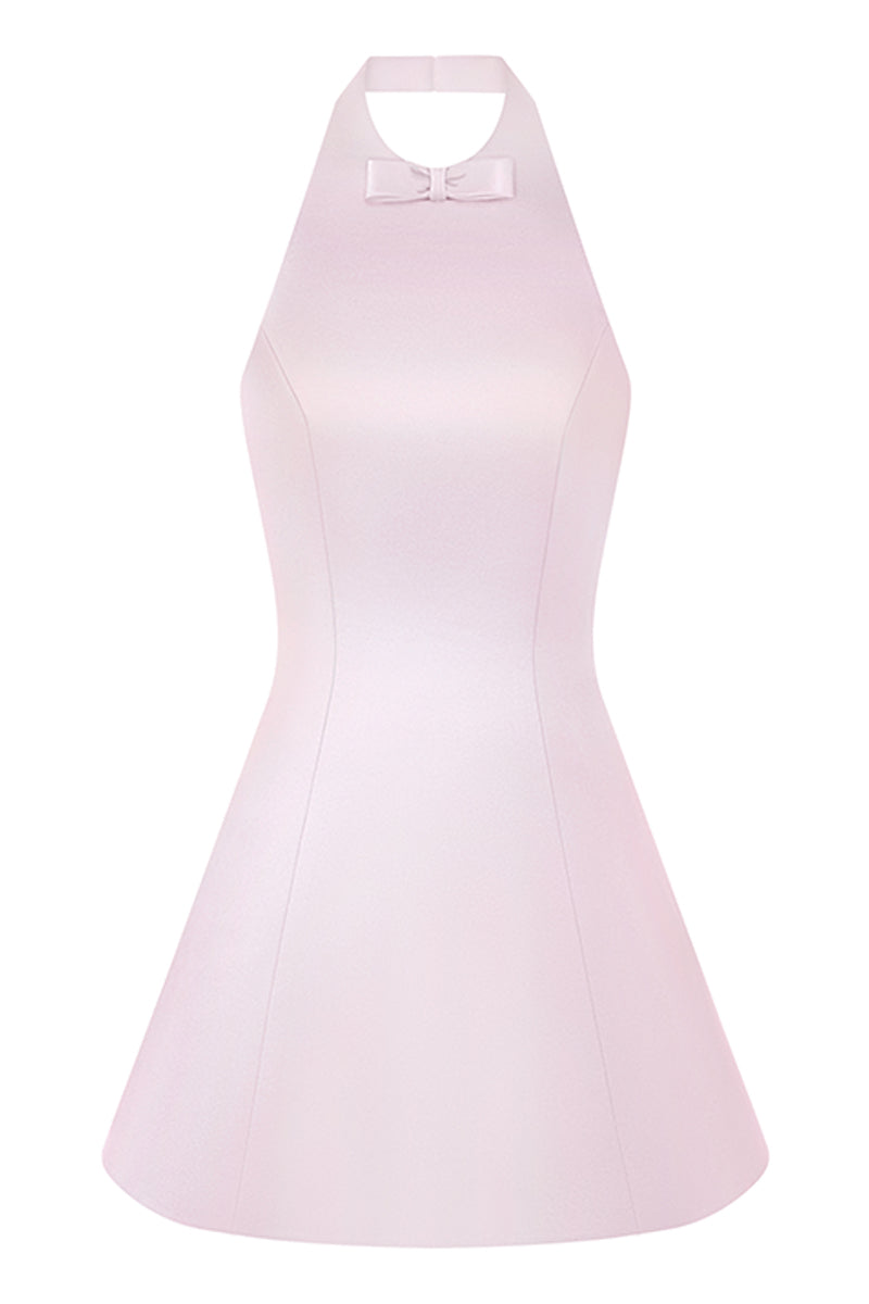 MINI BOW DRESS IN LIGHT PINK - CULT MIA