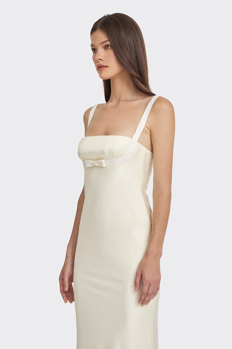 Stolen Stores MINI BOW MAXI DRESS IN LIGHT YELLOW | Cult Mia Stolen Stores MINI BOW MAXI DRESS IN LIGHT YELLOW | Cult Mia