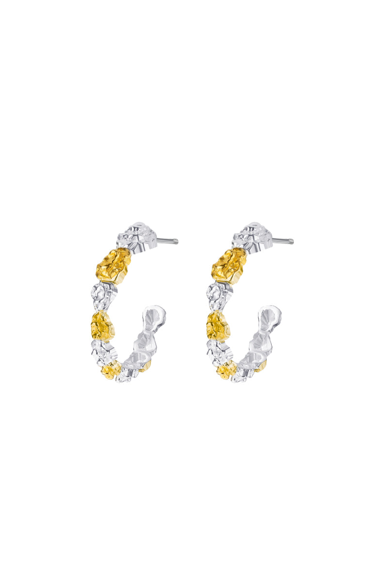 MINI PEBBLE GOLD AND SILVER EARRINGS - CULT MIA