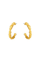 Gold mini pebble earrings by Jude Benhalim featuring small, textured pebble-shaped design on sterling silver hooks.