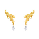 Mini gold riverstone earrings by Jude Benhalim featuring small, elegant riverstone gemstones set in a delicate gold design.