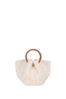 Mini Capazo Cozy off-white top handle bag by Saonara, featuring a compact design and soft textured material.