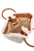Saonara mini capazo cozy off-white top handle bag with rounded shape and short handle, stylish and compact accessory.