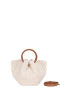 Mini Capazo Cozy off-white top handle bag by Saonara, featuring a compact, stylish design with soft material and elegant handles.