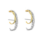 Mini Harmonia earrings by Jude Benhalim featuring small, mixed metal hoop and stud designs displayed on a white background.