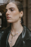 Mini Riverstone earrings by Jude Benhalim featuring mixed stone designs, shown on a white background.
