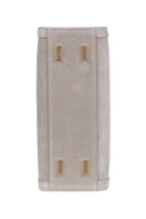 Gray suede mini shopping bag by Saonara, stylish shoulder bag with sleek design and soft texture.