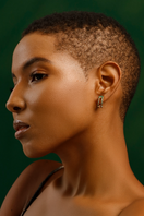 Gold mini squared hoop earrings by Fenomena, featuring a sleek geometric design for stylish everyday wear.