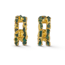 Gold mini squared hoop earrings by Fenomena, featuring sleek geometric design and secure post backing.
