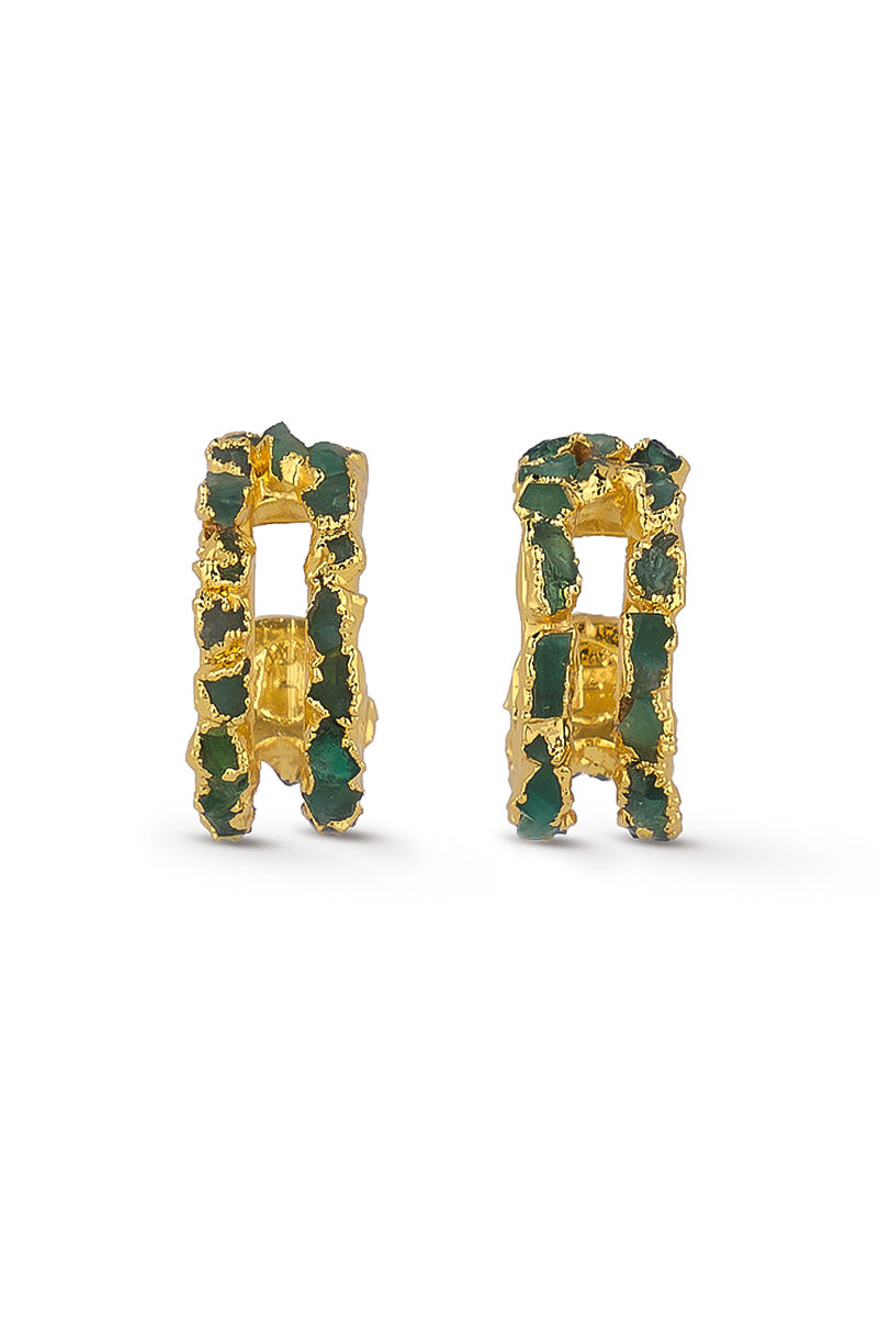 Gold mini squared hoop earrings by Fenomena, featuring sleek geometric design and secure post backing.