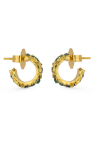 Gold mini squared hoop earrings by Fenomena, showcasing sleek geometric design on a plain background