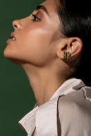 Gold mini mosaico earcuff earrings by Fenomena featuring intricate mosaic design and modern style.