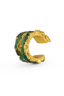 Gold Mini Mosaico Ear Cuff Earrings by Fenomena, close-up showing intricate mosaic design on sleek ear cuffs