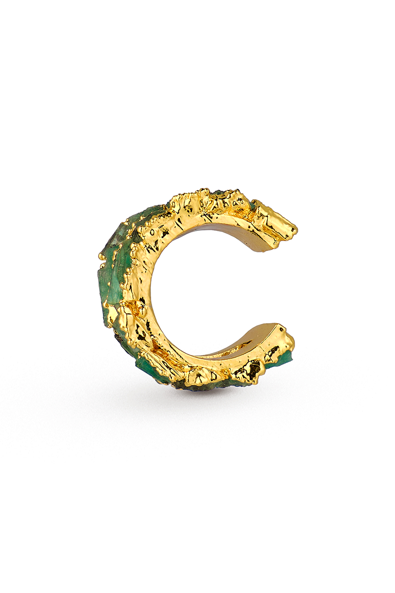 Gold Mini Mosaico Ear Cuff earrings by Fenomena, featuring a sleek, modern design with intricate mosaic detailing.