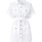 White MINITA blouse by ANA + MARIA, featuring a stylish one-size top with a relaxed fit, shown on a model.