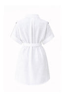 White Minita blouse by ANA + MARIA, displayed on a mannequin with a relaxed fit and stylish design.