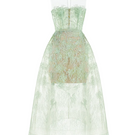Mint beaded lace midi dress by Montsand, featuring intricate beadwork and elegant lace fabric, perfect for special occasions.