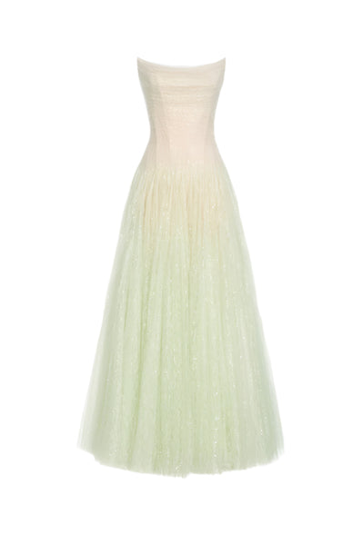 MINT DRAPED LACE MAXI DRESS | Montsand | CULT MIA