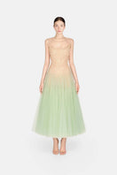 Mint ombre lace midi dress by Montsand, featuring delicate lace details and a flowing midi silhouette.