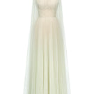 Mint smocked lace maxi dress by Montsand, flowing fabric with intricate lace details perfect for elegant summer occasions.