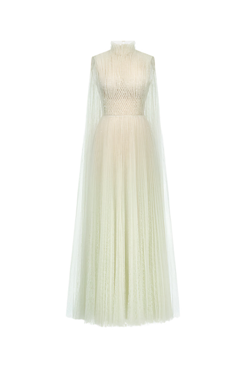 MINT SMOCKED LACE MAXI DRESS - CULT MIA