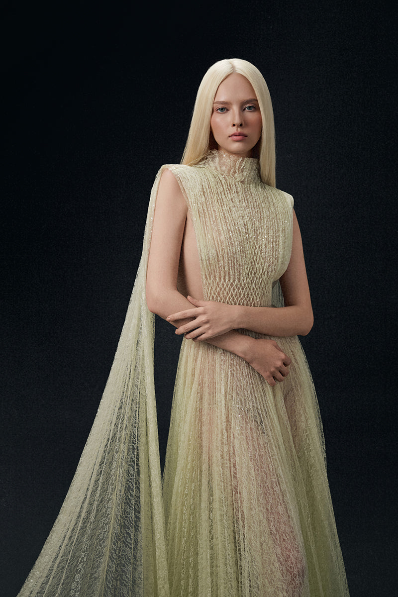 MINT SMOCKED LACE MAXI DRESS - CULT MIA