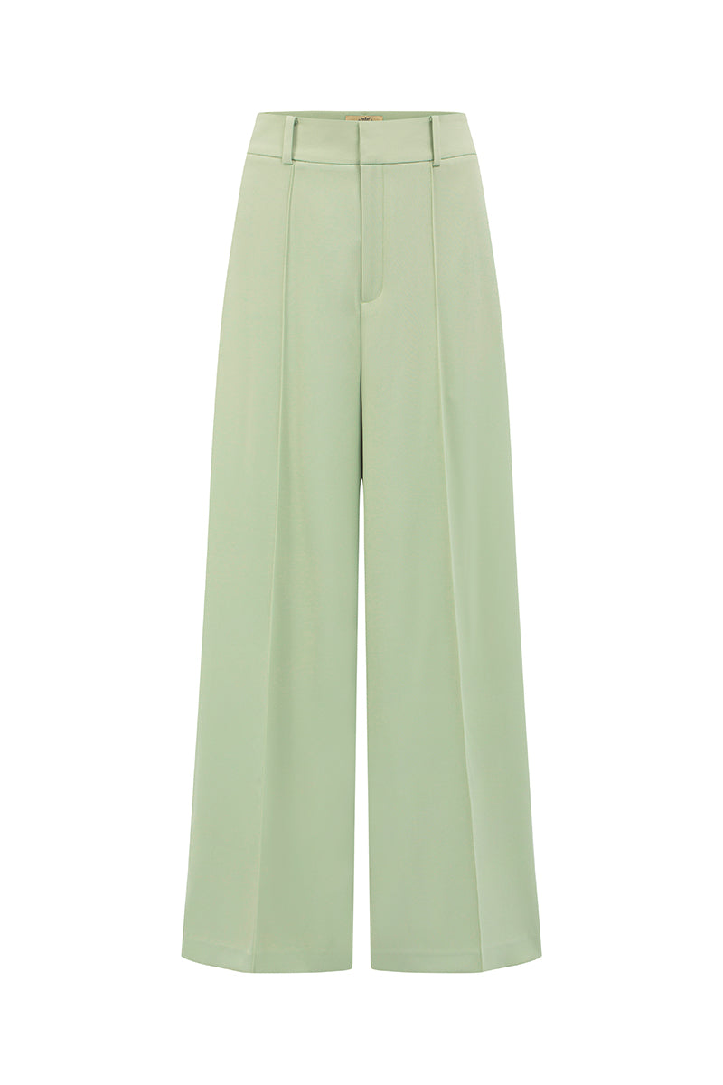 WIDE LEG TAILORED PANTS IN MINT - CULT MIA