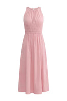 Rebecca Taylor Emelia midi dress in vintage rose with floral pattern, featuring a flowy silhouette and delicate fabric details.