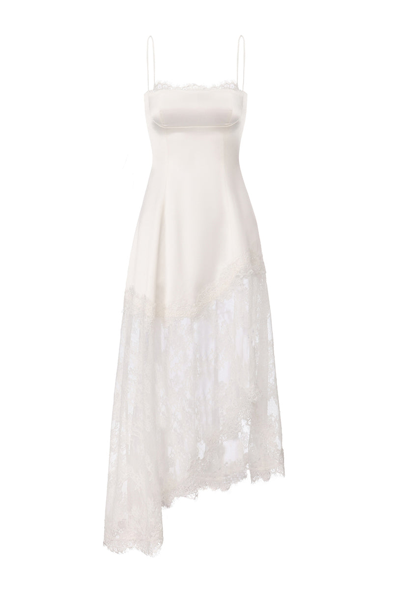 ROSEE de MATIN LACE HIGH-NECK MAXI DRESS IN White | Cult Mia ROSEE de MATIN LACE HIGH-NECK MAXI DRESS IN White | Cult Mia