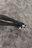 Black Mist Heels by Yassmin Saleh showing a stylish front view of the heels with sleek design and elegant straps.