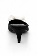 Black Mist Heels by Yassmin Saleh featuring a stylish ghost back design and elegant high heel silhouette.