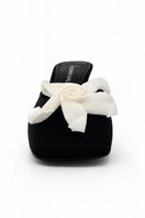 Black Mist Heels by Yassmin Saleh, featuring a stylish ghost-shaped front design and sleek high heel silhouette.