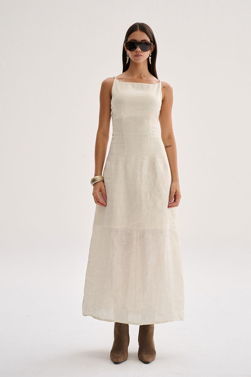 ANNIE DRESS IN BEIGE