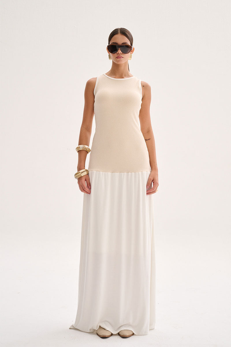 LIZ DRESS IN BEIGE