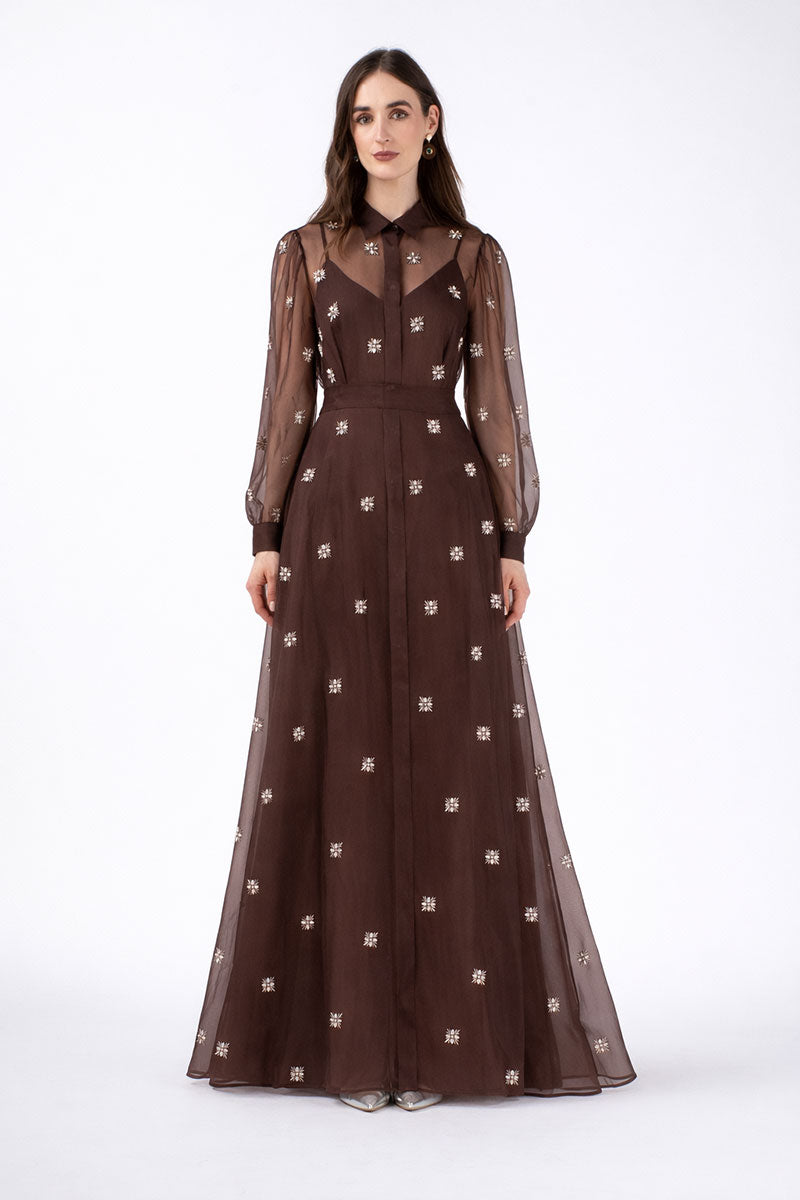 HIBA EMBELLISED MAXI DRESS