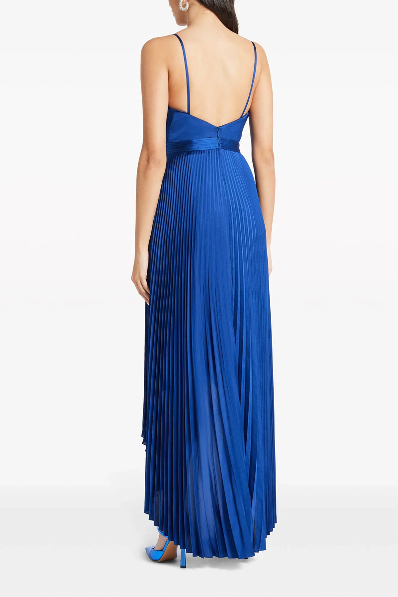 PLEATED CAPRI DRESS IN NAVY - CULT MIA