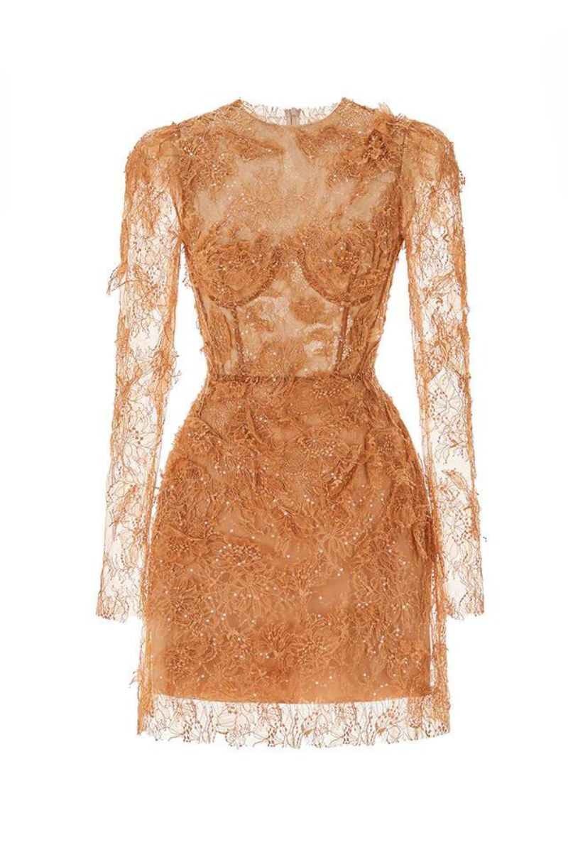 HONEY BEADED LACE MINI DRESS - CULT MIA