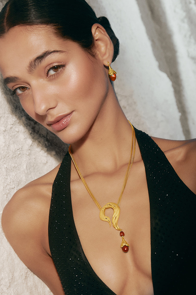 RED MOONDROP NECKLACE - CULT MIA