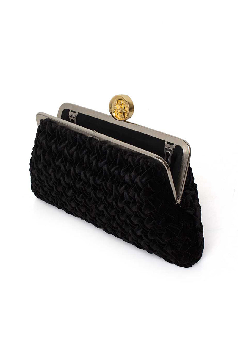 MOON ON BLACK VINE VELVET CLASSIC BAG - CULT MIA