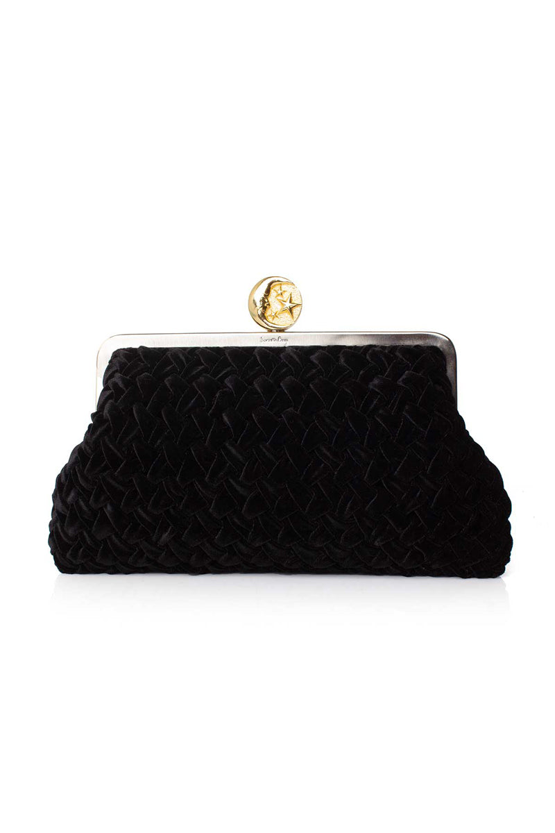 MOON ON BLACK VINE VELVET CLASSIC BAG - CULT MIA