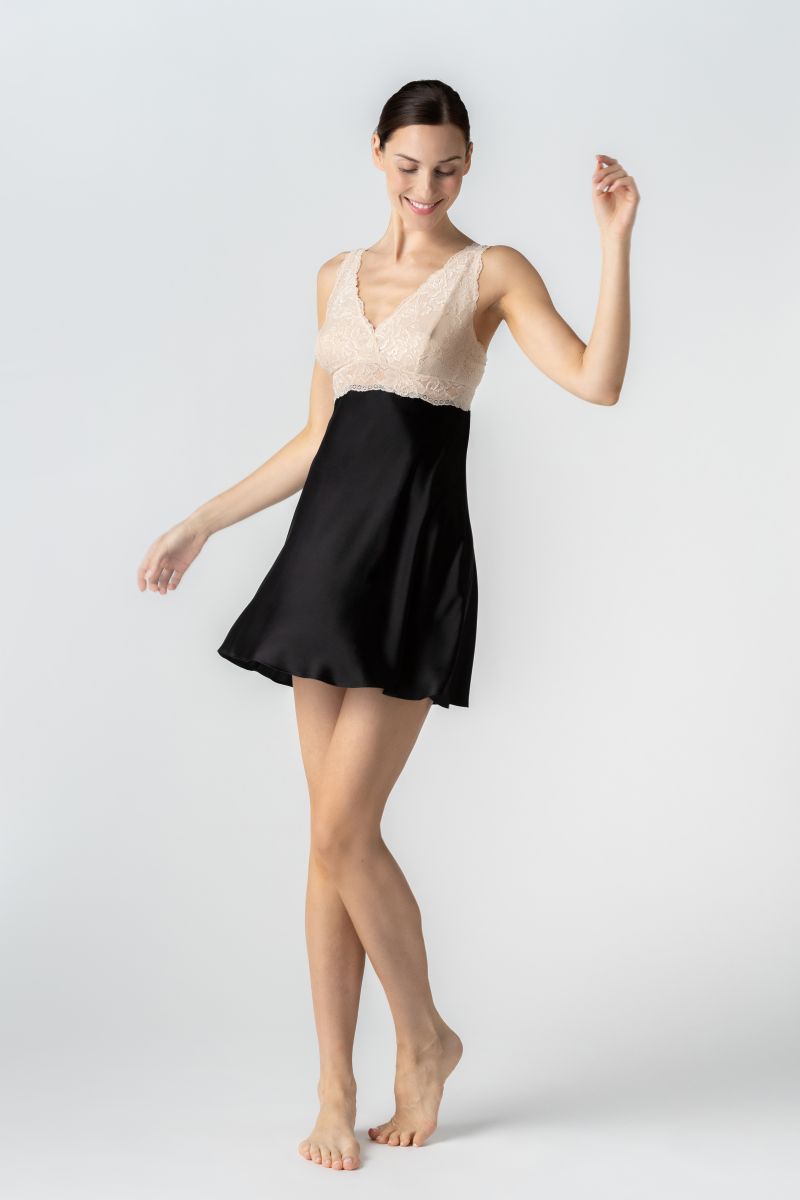 CULT MIA X NK IMODE MORGAN BUST SUPPORT CHEMISE IN BLACK - CULT MIA